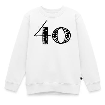 40. 40 JAHRE. 40-JÄHRIGES JUBILÄUM. 40-JÄHRIGES JUBILÄUM. - Kinder Premium Organic Sweatshirt - Weiß - Vorne - AI Model Kid Male (0cm)