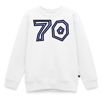 70. 70 ANS. 70e ANNIVERSAIRE. ANNIVERSAIRE 70 ANS. - Sweat Premium enfant bio - blanc - Devant - AI Model Kid Male (0cm)
