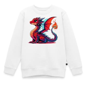 Drache - Kinder Premium Organic Sweatshirt - Weiß - Vorne - AI Model Kid Male (0cm)