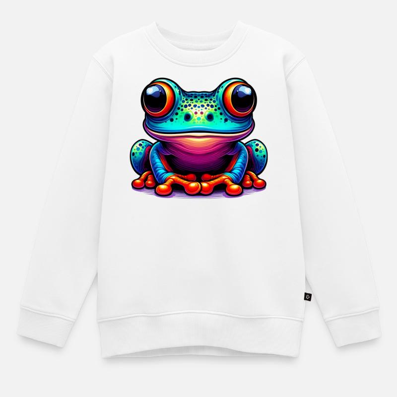Frosch - Kinder Premium Organic Sweatshirt - Weiß