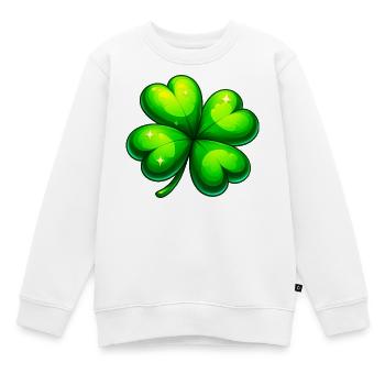 Trèfle à quatre feuilles - Sweat Premium enfant bio - blanc - Devant - AI Model Kid Male (0cm)
