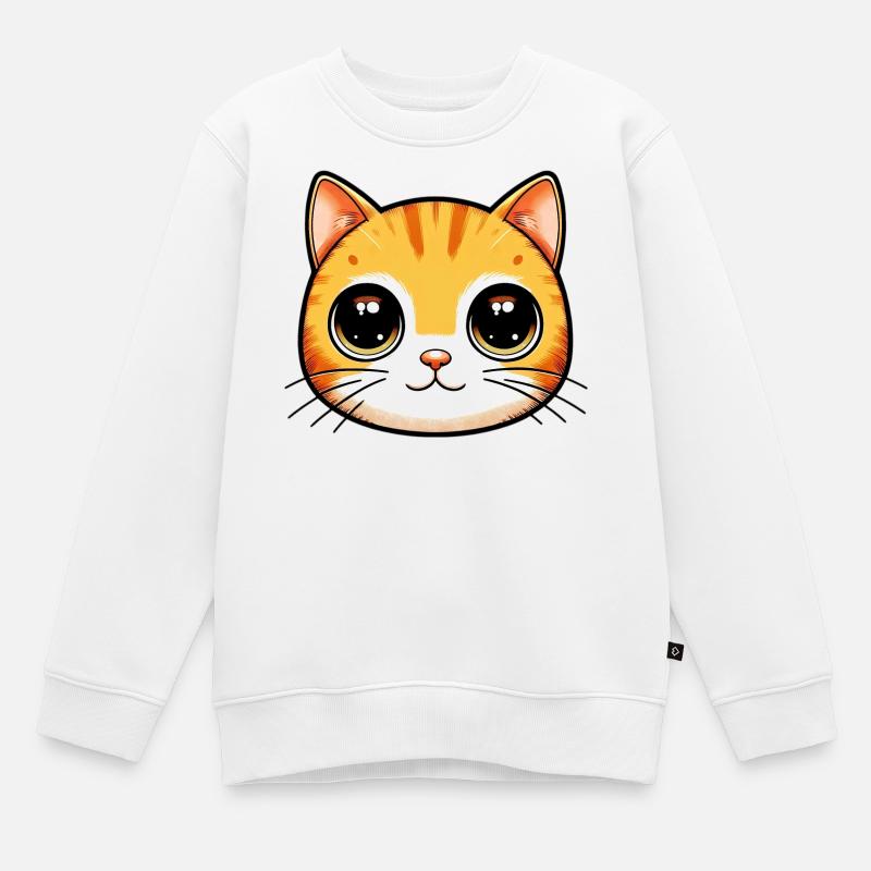 Katze - Kinder Premium Organic Sweatshirt - Weiß