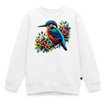 Eisvogel - Kinder Premium Organic Sweatshirt - Weiß - Vorne - AI Model Kid Male (0cm)