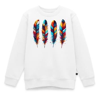 Feder - Kinder Premium Organic Sweatshirt - Weiß - Vorne - AI Model Kid Male (0cm)