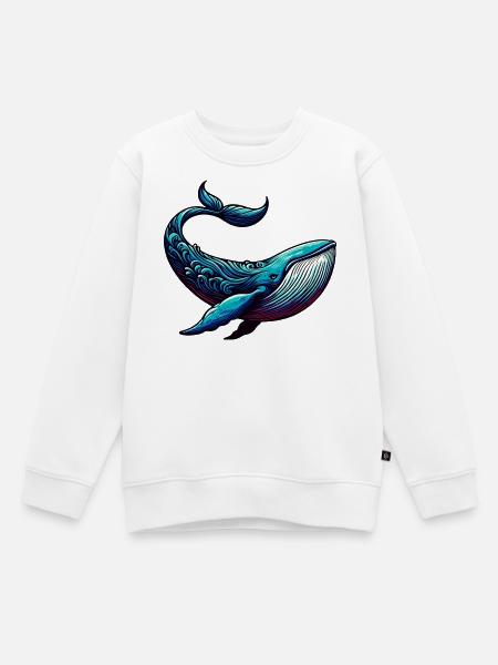 Wal - Kinder Premium Organic Sweatshirt - Weiß