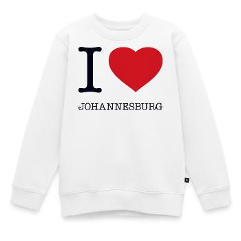 I LOVE JOHANNESBURG - Kinder Premium Organic Sweatshirt - Weiß - Vorne - AI Model Kid Male (0cm)