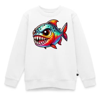 Piranha - Sweat Premium enfant bio - blanc - Devant - AI Model Kid Male (0cm)