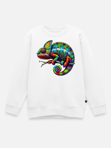 Chamäleon - Kinder Premium Organic Sweatshirt - Weiß