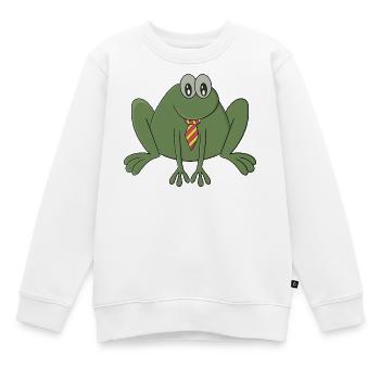 Frosch mit Krawatte - Kinder Premium Organic Sweatshirt - Weiß - Vorne - AI Model Kid Male (0cm)