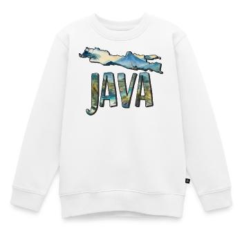 Watercolor Map Java - Kids Premium Organic Sweatshirt - white - Front - AI Model Kid Male (0cm)