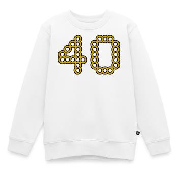 40. 40 ANS. 40e ANNIVERSAIRE. ANNIVERSAIRE 40 ANS. - Sweat Premium enfant bio - blanc - Devant - AI Model Kid Male (0cm)