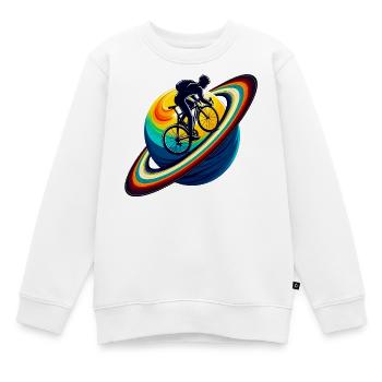 Radfahrer auf dem Saturn - Kinder Premium Organic Sweatshirt - Weiß - Vorne - AI Model Kid Male (0cm)