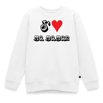 J'aime ma maman - Sweat Premium enfant bio - blanc - Devant - AI Model Kid Male (0cm)