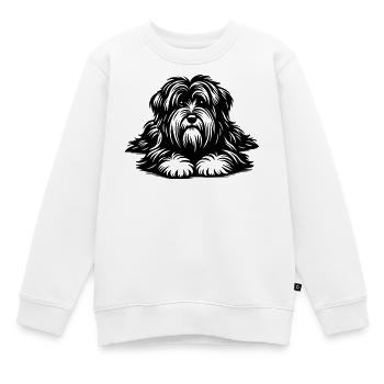 Terrier tibétain - Sweat Premium enfant bio - blanc - Devant - AI Model Kid Male (0cm)