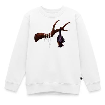 Flughund mit Ast, Rosenkränze, verschenken - Kinder Premium Organic Sweatshirt - Weiß - Vorne - AI Model Kid Male (0cm)