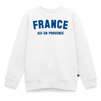 AIX-EN-PROVENCE FRANCE - Kinder Premium Organic Sweatshirt - Weiß - Vorne - AI Model Kid Male (0cm)