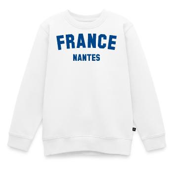 NANTES France Frankreich - Sweat Premium enfant bio - blanc - Devant - AI Model Kid Male (0cm)