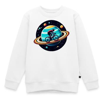 Radfahrer auf dem Saturn - Kinder Premium Organic Sweatshirt - Weiß - Vorne - AI Model Kid Male (0cm)