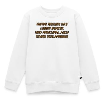 Hundebunte Lebensfreude - Kinder Premium Organic Sweatshirt - Weiß - Vorne - AI Model Kid Male (0cm)