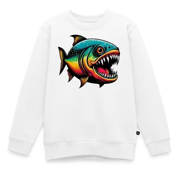 Piranha - Sweat Premium enfant bio - blanc - Devant - AI Model Kid Male (0cm)