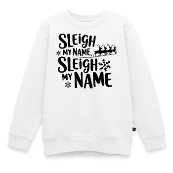 Schlitten Mein Name - Kinder Premium Organic Sweatshirt - Weiß - Vorne - AI Model Kid Male (0cm)