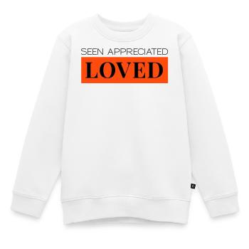 Seen Appreciated Loved zweifarbig - Kinder Premium Organic Sweatshirt - Weiß - Vorne - AI Model Kid Male (0cm)