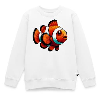 Poisson-clown - Sweat Premium enfant bio - blanc - Devant - AI Model Kid Male (0cm)