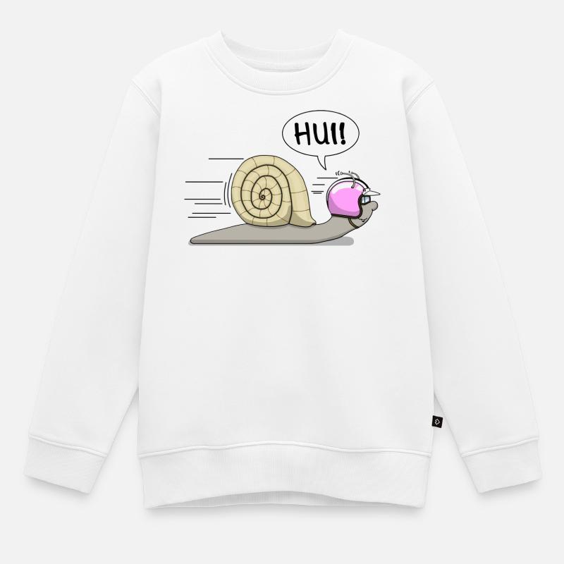 Escargot de course - maintenant aussi en rose - Sweat Premium enfant bio - blanc