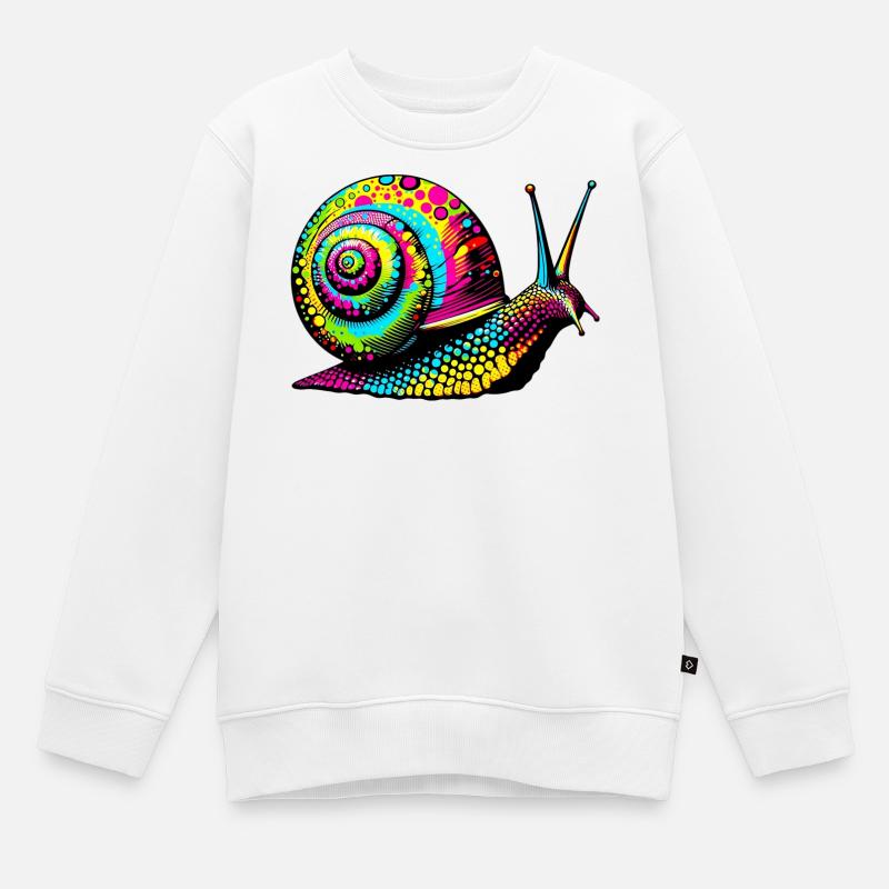 Schnecke - Kinder Premium Organic Sweatshirt - Weiß