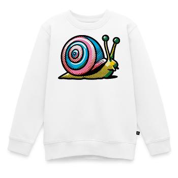Schnecke - Kinder Premium Organic Sweatshirt - Weiß - Vorne - AI Model Kid Male (0cm)