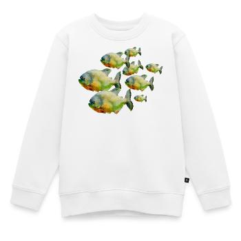 Fische im Schwarm - Kinder Premium Organic Sweatshirt - Weiß - Vorne - AI Model Kid Male (0cm)
