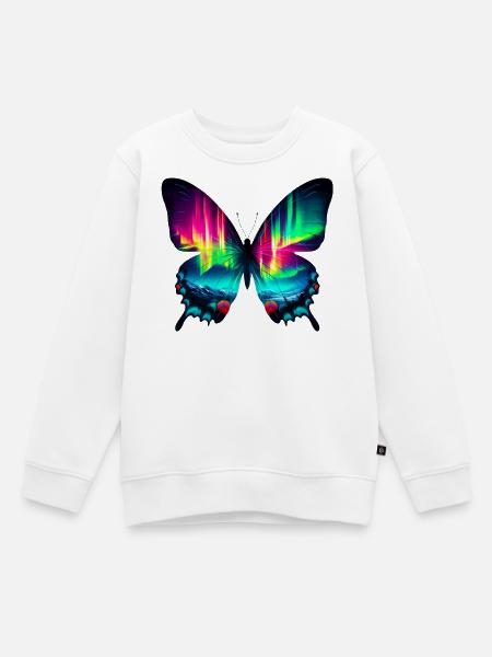 Schmetterling - Kinder Premium Organic Sweatshirt - Weiß