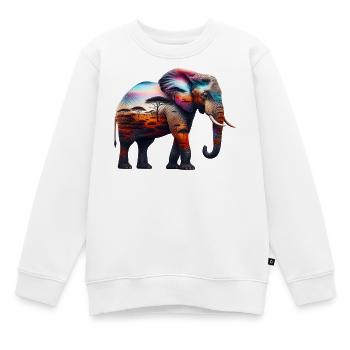 Éléphant - Sweat Premium enfant bio - blanc - Devant - AI Model Kid Male (0cm)