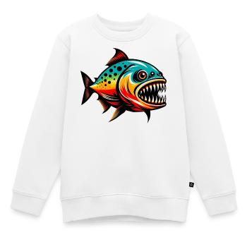 Piranha - Sweat Premium enfant bio - blanc - Devant - AI Model Kid Male (0cm)