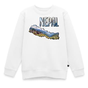 Aquarell Landkarte Nepal - Kinder Premium Organic Sweatshirt - Weiß - Vorne - AI Model Kid Male (0cm)