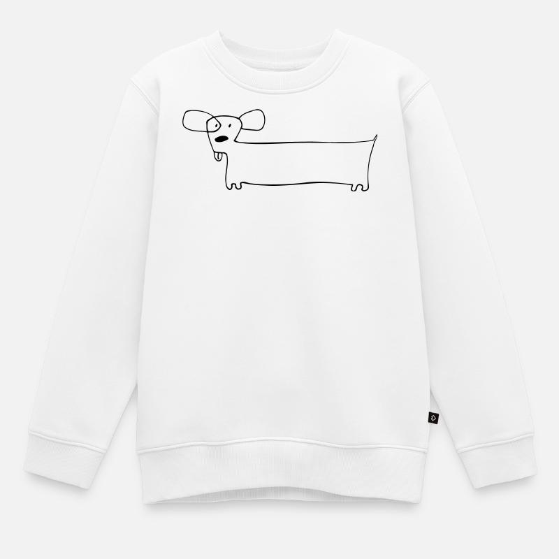01 Doggie Long - Sweat Premium enfant bio - blanc
