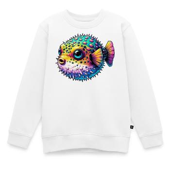 Kugelfisch - Kinder Premium Organic Sweatshirt - Weiß - Vorne - AI Model Kid Male (0cm)