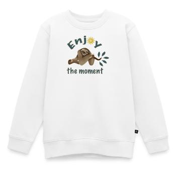 Paresseux sur branche - Sweat Premium enfant bio - blanc - Devant - AI Model Kid Male (0cm)