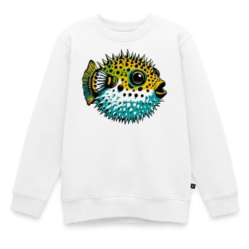 Kugelfisch - Kinder Premium Organic Sweatshirt - Weiß - Vorne - AI Model Kid Male (0cm)