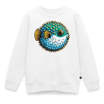 Kugelfisch - Kinder Premium Organic Sweatshirt - Weiß - Vorne - AI Model Kid Male (0cm)