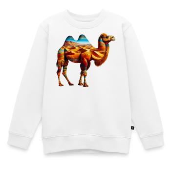 Chameau - Sweat Premium enfant bio - blanc - Devant - AI Model Kid Male (0cm)