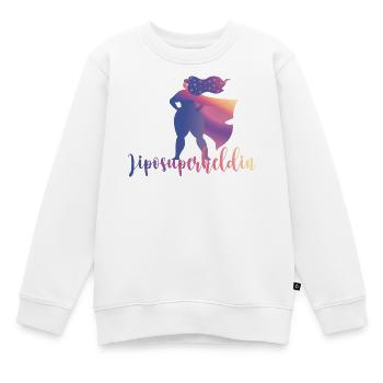 Liposuper-héroïne - Sweat Premium enfant bio - blanc - Devant - AI Model Kid Male (0cm)