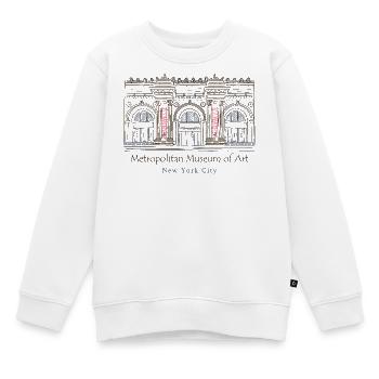 New York City, Metropolitan Museum of Art, USA - Kinder Premium Organic Sweatshirt - Weiß - Vorne - AI Model Kid Male (0cm)
