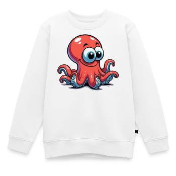 Krake - Kinder Premium Organic Sweatshirt - Weiß - Vorne - AI Model Kid Male (0cm)