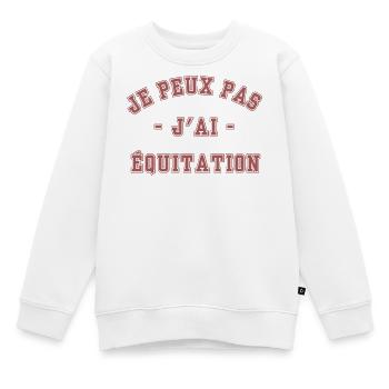 Je peux pas j'ai Équitation - Sweat Premium enfant bio - blanc - Devant - AI Model Kid Male (0cm)