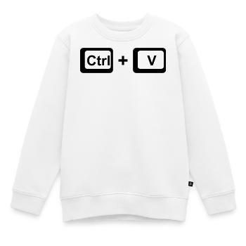 CTRL+V / Cadeau enfant pour la fête des pères / Fête des mères - Sweat Premium enfant bio - blanc - Devant - AI Model Kid Male (0cm)