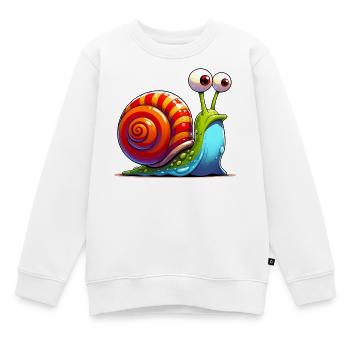 Schnecke - Kinder Premium Organic Sweatshirt - Weiß - Vorne - AI Model Kid Male (0cm)