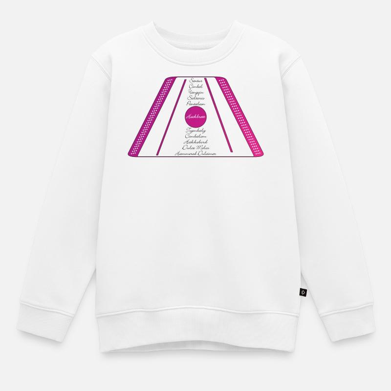 dulcimer pourpre rose - Sweat Premium enfant bio - blanc