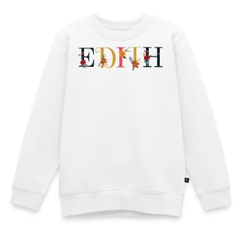 EDITH Name mit Blumen geschmückt - Kinder Premium Organic Sweatshirt - Weiß - Vorne - AI Model Kid Male (0cm)