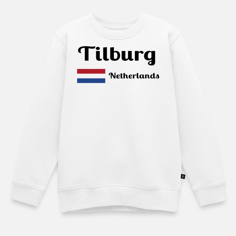 Tilburg, Pays-Bas- Imprimés élégants - Sweat Premium enfant bio - blanc